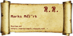 Marks Márk névjegykártya